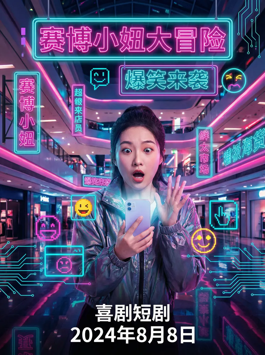 草莓丝瓜秋葵向日葵榴莲苹果 搞笑喜剧短剧 - 赛博小妞大冒险海报